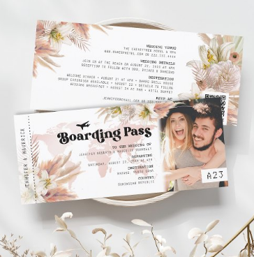 Boarding Pass Destination Wedding